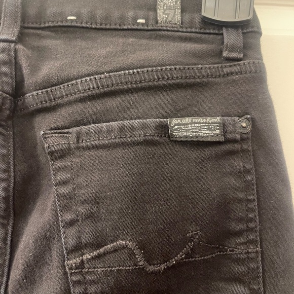 7 For All Mankind Black Skinny Jeans with Tapered Legs - Picture 4 of 5